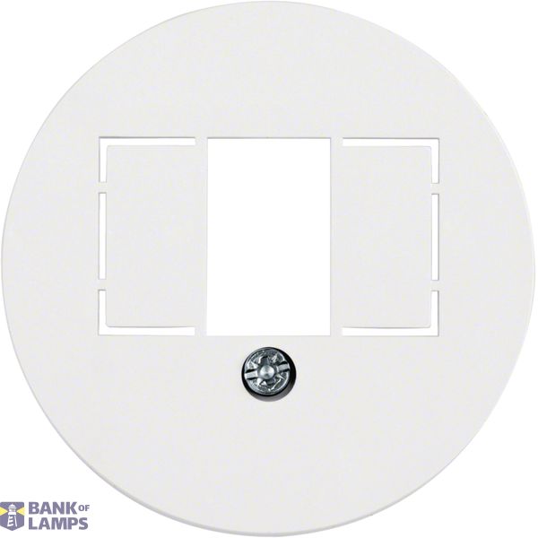 Central part RJ data socket 2-V, Series 1930/Glass, polar white image 1