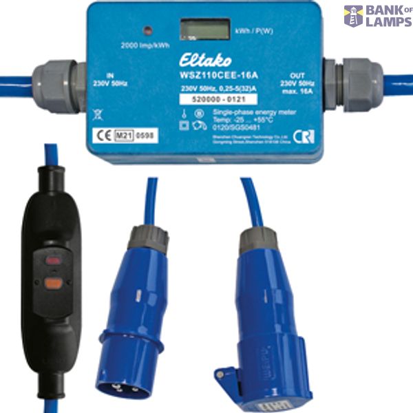 Mobile single-phase energy meter personal protection intermediate switch PRCD, with MID image 1
