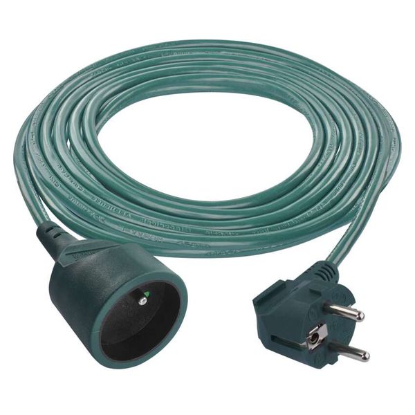 Extension Cord 5 m / 1 sockets / green / PVC / 1 mm2 image 1