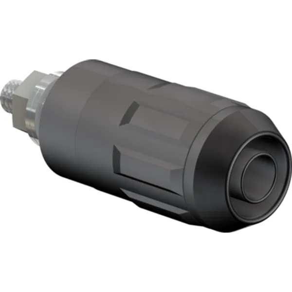 4 mm socket, screw connection, mounting Ø 12 mm, CAT II, black, 66.9684-21 image 1