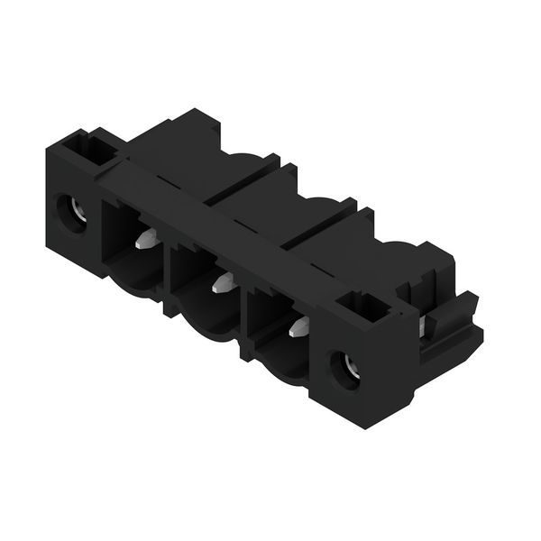 PCB plug-in connector, male header, Solder flange, THT solder connection, 7.62 mm, Number of poles: 3, 90°, Solder pin length (l): 3.2 mm, tinned, black, Box image 3