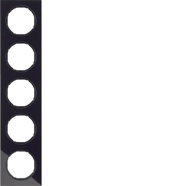 Frame 5gang, R.3, glass black image 1