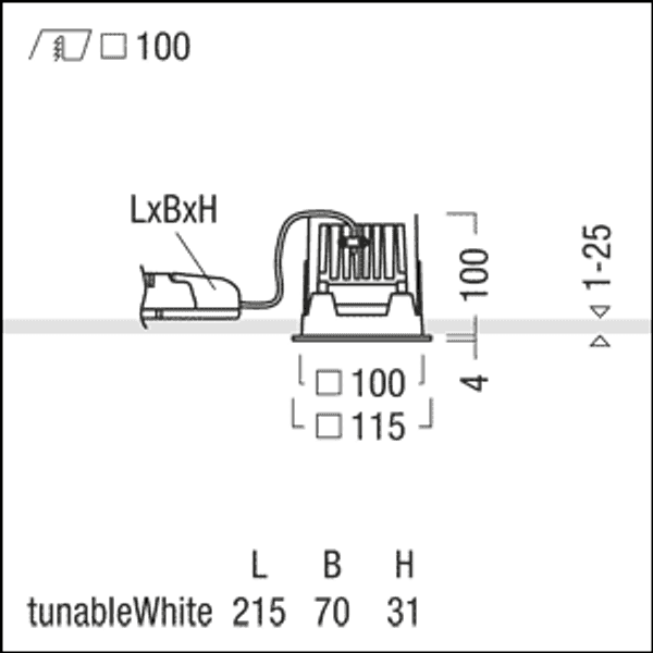 P-INF Q100L 1000-927-65 LDO WH WH - LED ceiling-recessed luminaire image 3