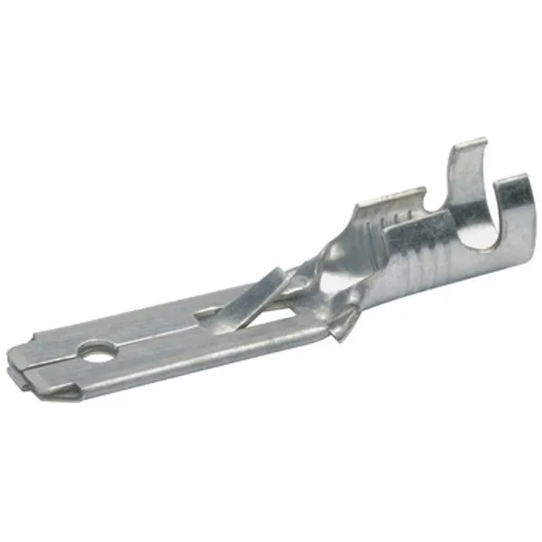 Faston plug, 6.3 x 0.8 mm, L 28 mm, uninsulated, straight, 0.5-1.0 mm², AWG 20-17, 2220 image 1