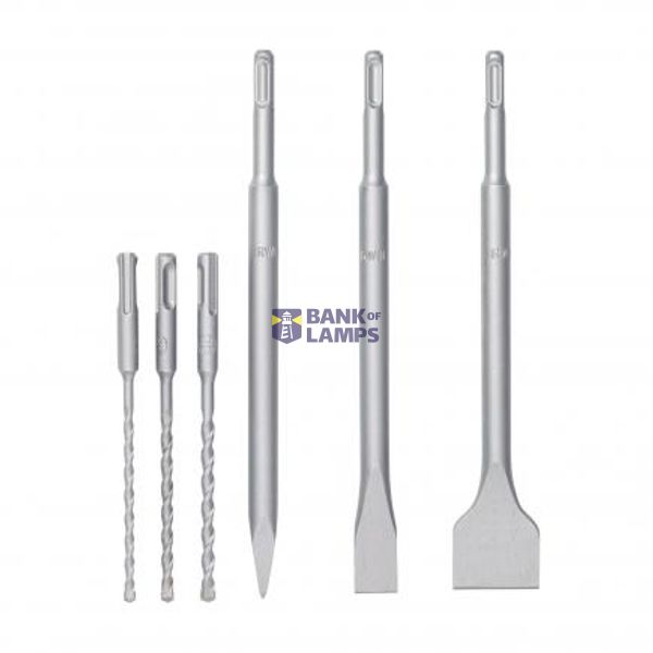 Chisel set SDS PLUS inc bits 6PCS image 1