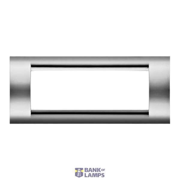 PLAYBUS PLATE - IN METALLISED TECHNOPOLYMER - GLOSSY FINISH -  6 GANG - SOFT CHROME - PLAYBUS image 3