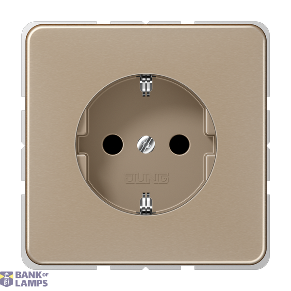 SCHUKO socket, 16 A 250 V ~, anodized aluminum, CD series, gold-bronze image 1
