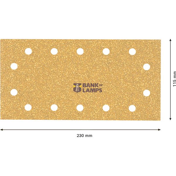 EXPERT C47 Sandpaper with 14 holes for Orbital Sanders 115 x 23 mm, G 4 5-pc image 2