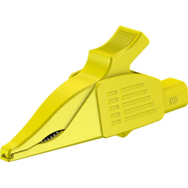 Alligator clip, yellow, max. 30 mm, L 92 mm, CAT III, socket 4 mm, 66.9575-24 image 1
