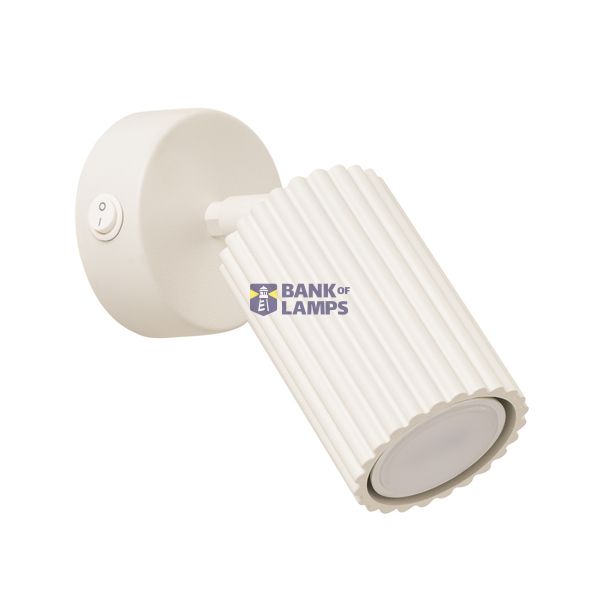 Beige GU10 wall lamp with switch for bedroom, KARBON series image 9