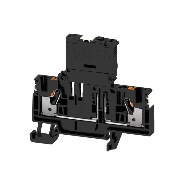 Fuse terminal, PUSH IN, 4 mm², 400 V, 6.3 A, black image 1