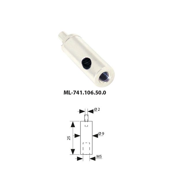 Adjustable suspension cable holder M5x5H, nickel-plated brass image 1