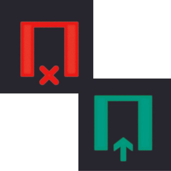 Foil bi-colour imprint symbol for Wait/ Enter for LED signal light, Ac image 1