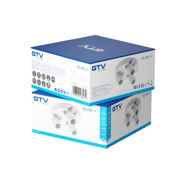 Ceiling luminaire BLINK II, GU10, max. 3*20 W, IP20, triple, white image 3