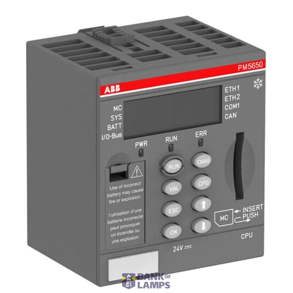 PM5650-2ETH-XC: AC500, Programming Control, 80M B, 24VDC, 2xETHERNET, 1xRS232/485, CAN, image 1