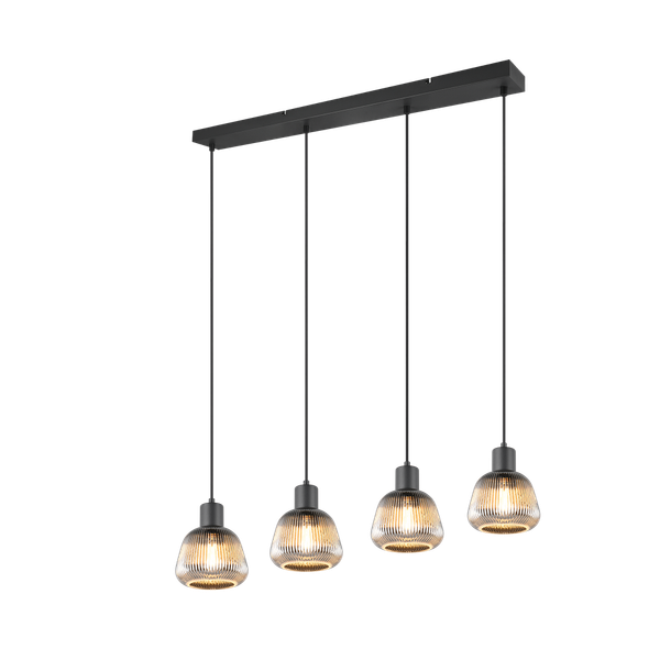 Tarifa pendant 4-pc E27 matt black/chrome plated image 1