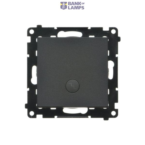 Two-way switch with LED illumination, 10AX, black matt image 1