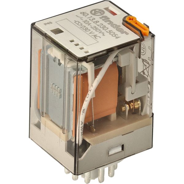 Rel. 3CO 10A/230VAC/Agni+Au/Test button/LED (60.13.8.230.5054) image 6