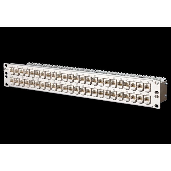C6Amodul 48 port 180°M 1.5RU stainless steel image 1