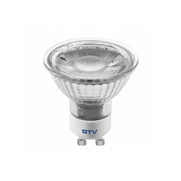 LED  bulb 5W, GU10, SMD 2835, neutral white, AC220-240V, glass, beam angle 38°, 400lm, 43mA image 1
