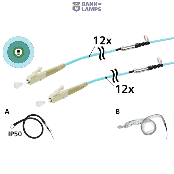 OpDAT VIK Universal cable 12xOM3, LC-LC, 75 m, one-sided pulling aid I image 3