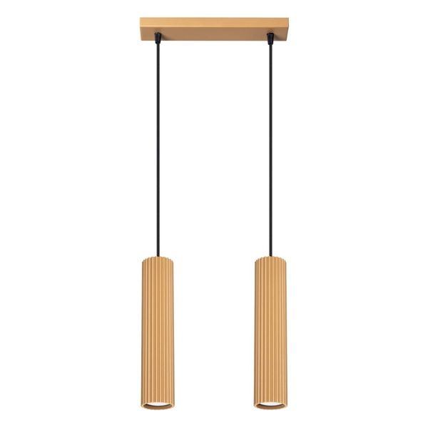 DOUBLE HANGING LAMP WITH GOLDEN ROSETTLE FOR GU10 FROM THE KERBON FAMILY image 1