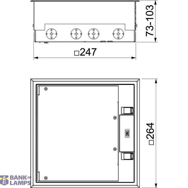 Service outlet-Set with mounting boxes Polyamide Iron grey RAL 7011 image 2