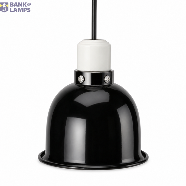 Clamp Heat Lamp Fixture, Aluminum Reflector Shade,  Black , Max 100W image 1