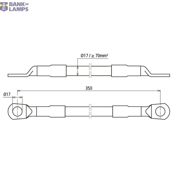 CuSCuStAl earthing connector, cable lug on both ends D 17mm L 350mm image 2
