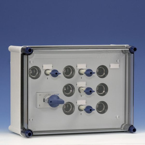 Light+power distribution enclosure 40A 4p 4xDII-1xDII+busbar image 2