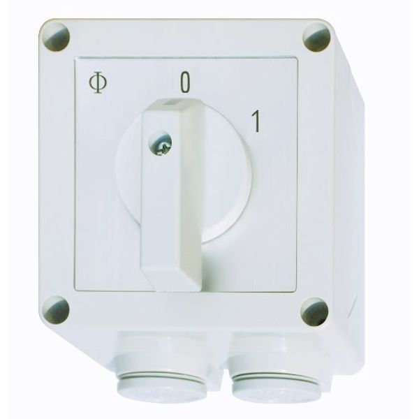Switch 3-pole 25A 0-1 in plastic case image 1