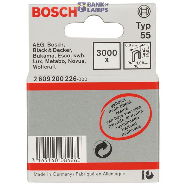 Narrow crown staple, type 55, resin-coated 6 x 1.08 x 19 mm image 2