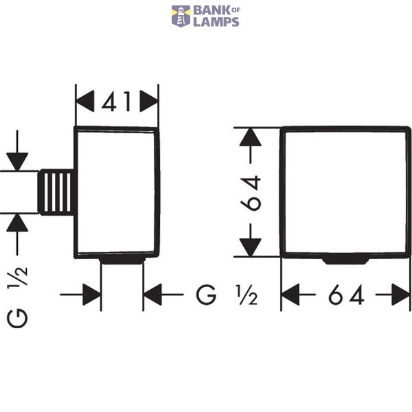 HG FixFit Square wall outlet DN15 RV MB image 2