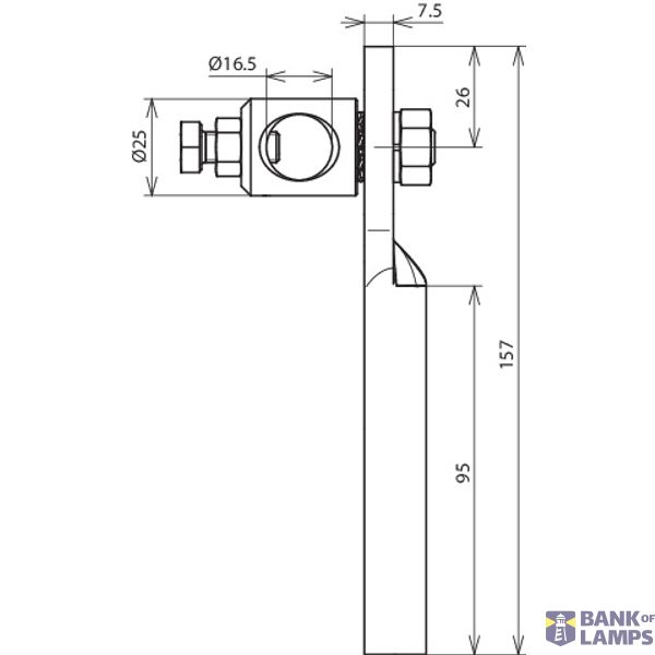 Adapter for vertical positioning of rods D 16mm  St/tZn / StSt image 2