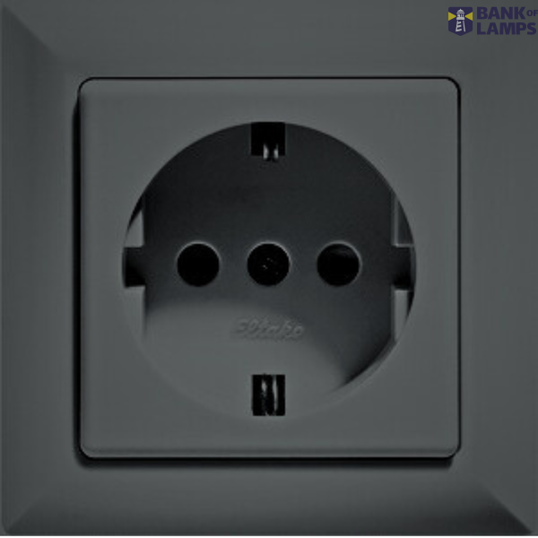 German Socket (Type F) DSS with socket outlet front, black image 1