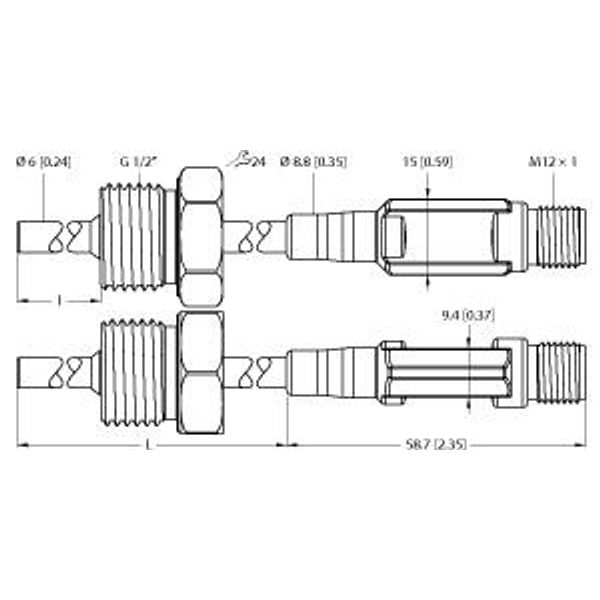 Temperature Detection With Current Output   TTM150C-206A-G1/2-LI6-H1140-L250-50/150C image 1