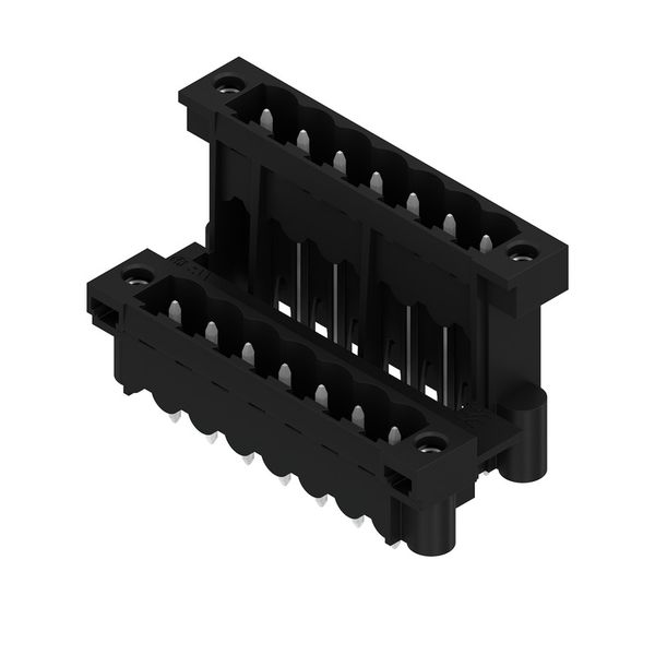 PCB plug-in connector, male header, Flange, THT/THR solder connection, 5.08 mm, Number of poles: 14, 180°, Solder pin length (l): 3.2 mm, tinned, black, Box image 5