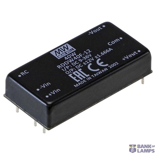 Mean Well RDDW40G-12 DC/DC converter, print 1,666 A 40 W Number of outputs: 2 x Contents 1 piece. image 1