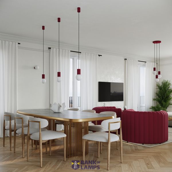 Pendant lamp HALO 3P burgundy image 7