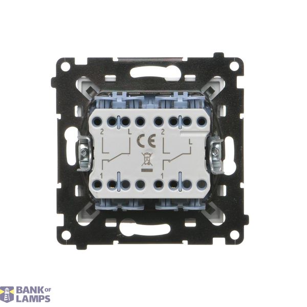 Double intermediate switch illuminated, (module), Simon 24, IP20, 10AX, champagne matt image 1