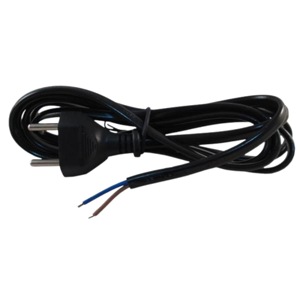 Flat cable 3m, 2* 0,75 mm² with EU plug, black image 1