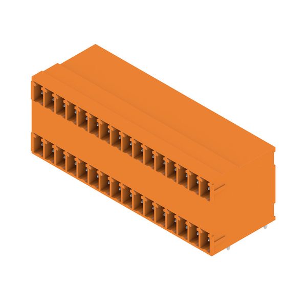 PCB plug-in connector, male header, closed side, THT solder connection, 3.81 mm, Number of poles: 32, 90°, Solder pin length (l): 3.2 mm, tinned, orange, Box image 4