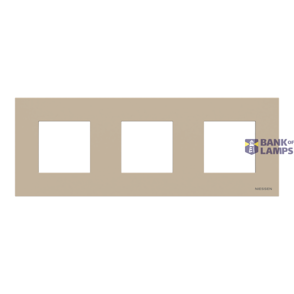 Frame 3-gang / 2+2+2-modules - IP44 - Champagne image 1