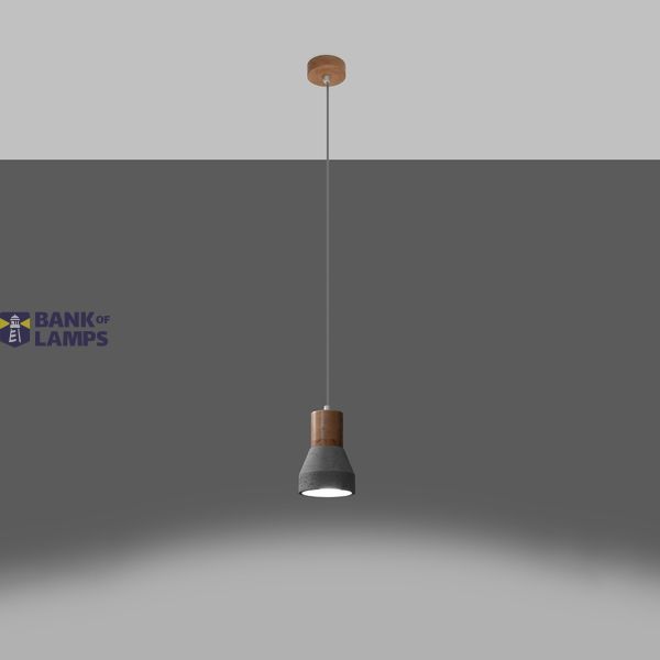 QUBIC HANGING LAMP GREY E27 1X60W IP20 image 5