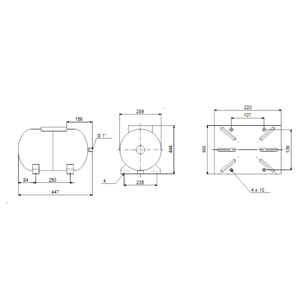 Expansion tank GT-H-24 PN10 G1 H, w. feet and p.stand image 2