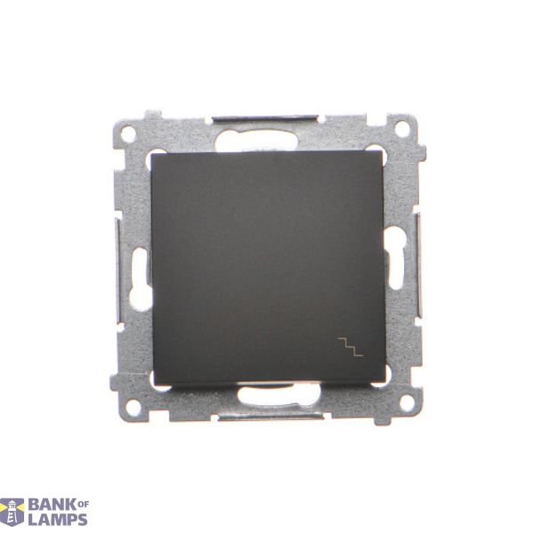 Two-way switch, (module), 16AX, Screw, black matt image 1