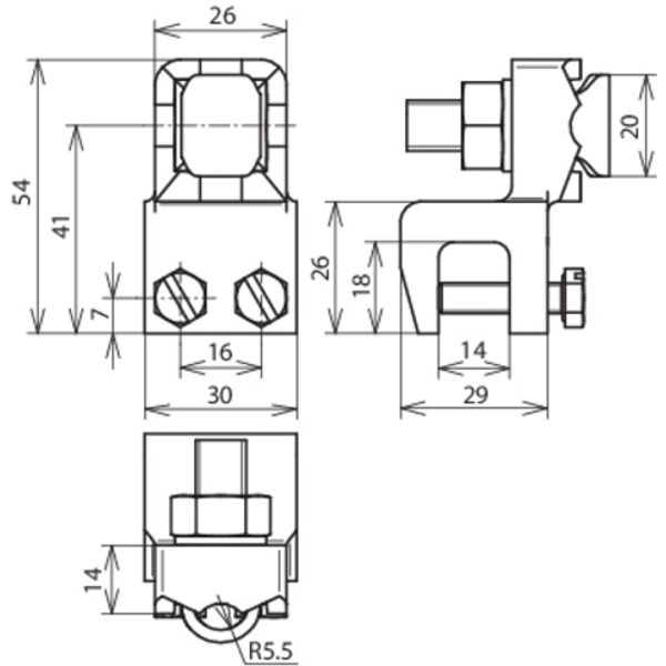 Terminal MCI/tZn clamping range Fl 1-12mm with KS screw for Rd 7-10mm image 2