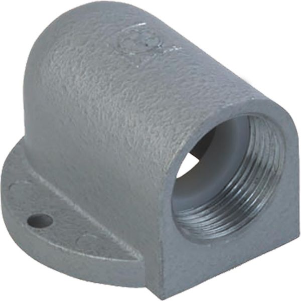 Flanged elbow 90° zinc diecasting 2xPg16 Hammergrey enamel BxHxT = 70x91x34mm image 1