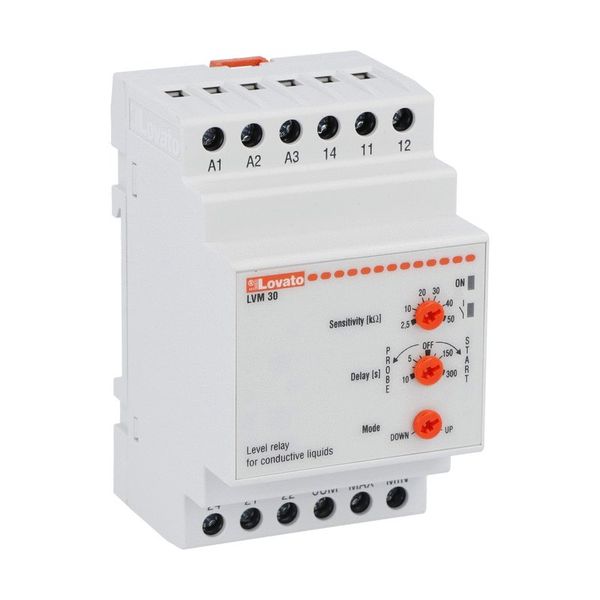 Level monitoring relay, modular version, dual-voltage. Emptying or filling function. Automatic resetting, 110...127VAC/280...415VAC image 1