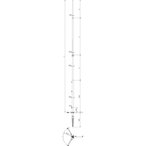 Telesc. lightn. prot. mast 8000mm above ground St/tZn-Al, screw-in fou image 2